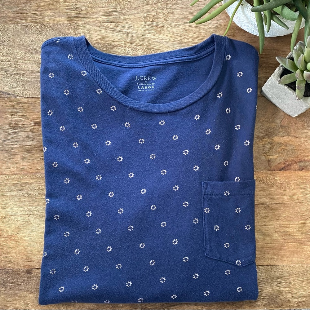 J. CREW - Men's Navy Pattern Short Sleeve Tee